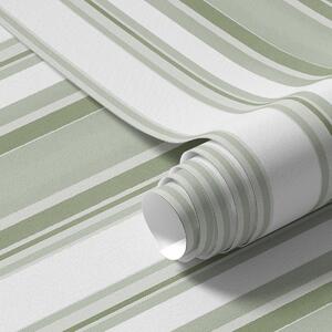 Carta da parati Strisce verdi con intervalli bianchi e linee, Parati geometrica classici, Parati geometrica a righe classici, a00526 : Uwalls.it