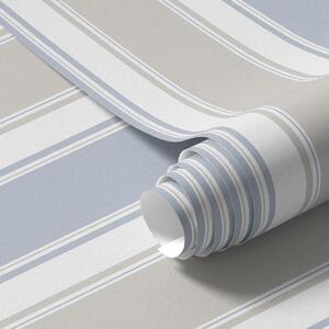 Carta da parati Combinazione di strisce larghe grigie e blu, Parati geometrica classici, Parati geometrica a righe classici, a00557 : Uwalls.it