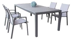 LOIS - set tavolo in alluminio cm 162/242x100x74 h con 4 sedute