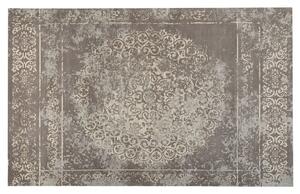 Tappeto tappetino Taupe Cotton 140 x 200 cm Rettangolare Tessuto Orientale Vintage Distressed Motivo Beliani