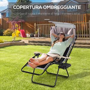 Outsunny Sedie a Sdraia da Giardino da terrazzo pieghevole arredamento  giardino con Apertura per Viso Pieghevole