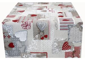 Runner cuori rossi patchwork 50x150 cm Made in Italy