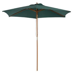 Outsunny Ombrellone in Legno da Esterno Giardino 2.5X2.3M Verde Scuro