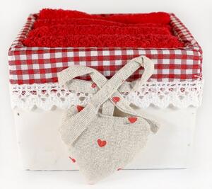 Set regalo di asciugamani rossi 4 pezzi 30x30 cm Ortisei