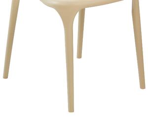 Set di 4 sedie polipropilene resistente colore beige per interno ed esterno stile moderno Beliani