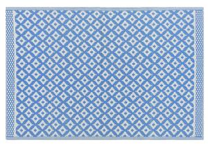 Tappeto tappetino Blu Materiale Sintetico 160 x 230 cm Per Interni Esterni Motivo Geometrico Moderno Balcone Patio Beliani
