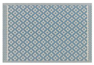 Tappeto Esterni Azzurro Sintetico con Forme Geometriche 120 x 180 cm Beliani
