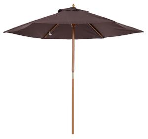 Outsunny Ombrellone da Giardino in Legno, Parasole Esterno Φ250 cm, Marrone, Design Classico per Terrazza|Aosom