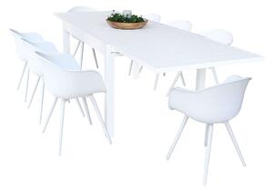 JERRI - set tavolo da giardino in alluminio con 8 sedie 135/270x90
