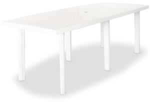 Tavolo da giardino bianco 210x96x72 cm in plastica