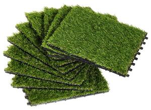 Outsunny Erba sintetica Prato Sintetico per Giardino tappeto erba sintetica Set di 10pz Erba Finta Artificiale Esterno