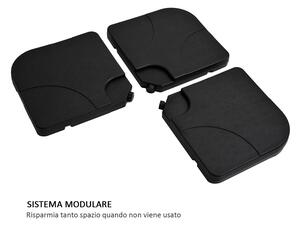 Outsunny Base per Ombrellone da Giardino Set 4pz Base per Parasole in Plastica 50 × 50 × 7.5cm|Aosom.it