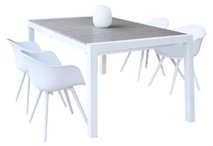 LOIS - set tavolo da giardino in alluminio con 4 sedute 162/242x100