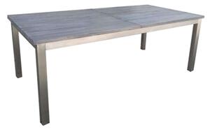 JUPITER - set tavolo in teak e acciaio cm 200/300 x 95 x 75 h con 10 sedute