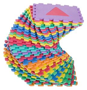 Homcom Tappeto Puzzle per Bambini Gioco Tappeti per Gattonare con Forme Geometriche 36 Tessere in EVA, 31x31cm, Colorato