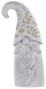 Moderno Decorazione da Giardino Statuetta di Gnomo 50 cm in Poliresina Bianco Beliani