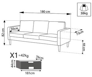 BOLT - divano 3 posti