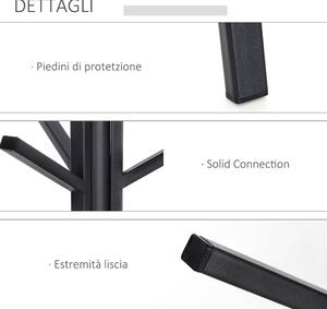 HOMCOM Appendiabiti da Terra Design Moderno, Attaccapanni Ingresso, Struttura Stabile, 45x45x180cm - Nero