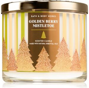Bath & Body Works Golden Berry Mistletoe candela profumata 411 g