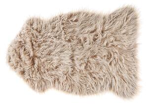 Tappeto in finta pelle di pecora beige 53 x 88 cm alto pelo rustico Beliani