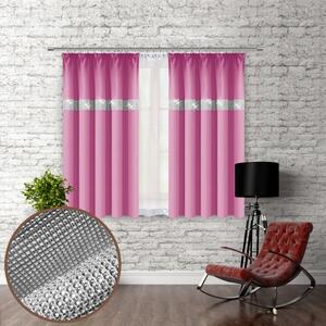 Tenda con nastro e zirconi 140x160 cm rosa