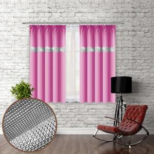 Tenda con nastro e zirconi 140x160 cm rosa chiaro
