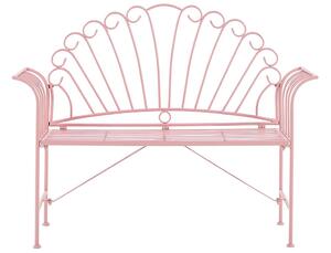 Panchina da Giardino o Balcone in Metallo Rosa Larghezza 125 cm Beliani