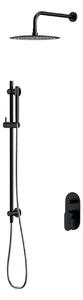 Cersanit Crea - Set doccia con miscelatore ad incasso, con corpo incasso, diametro 25 cm, nero S952-009