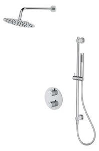 Cersanit Zen - Set doccia con termostato, ad incasso, con corpo incasso, diametro 25 cm, cromo S952-032