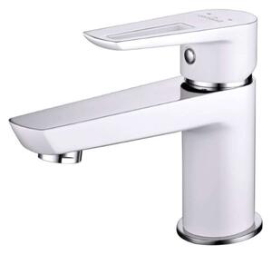 Cersanit Mille - Miscelatore da lavabo, con sistema di scarico, bianco/cromo S951-047