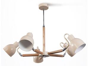 Lampadario a sospensione con supporto rigido KALITHEA 5xE27/60W/230V beige