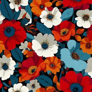 Carta da parati Fiori multicolori, Parati fiori e piante classici, a00542 : Uwalls.it