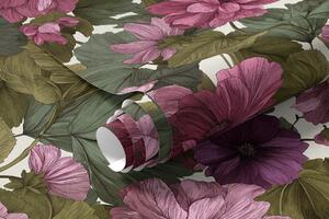 Carta da parati Fiori rosa, Parati fiori e piante classici, a00541 : Uwalls.it