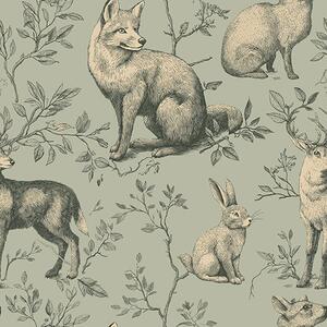 Carta da parati Animali, Parati stile vintage classici, a00544 : Uwalls.it