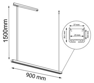 Shilo 1952 - Lampadario LED su corda HANAWA LED/32W/230V 3000K CRI 90 nero