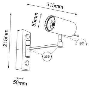 Shilo 2209 - Lampada da muro FUSSA 1xGU10/15W/230V nera