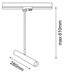 Amplex 8881 - Lampadario a sospensione con supporto rigido per sistema a binario AKADI 1xGU10-MR11/15W/230V
