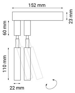 Shilo 9014 - Faretto da parete DOHAR 2xG9/10W/230V nero