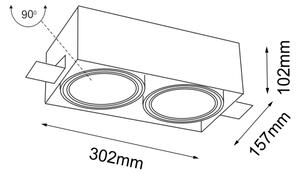 Shilo 7328 - Lampada da incasso KOMORO 2xGU10/15W/230V bianca