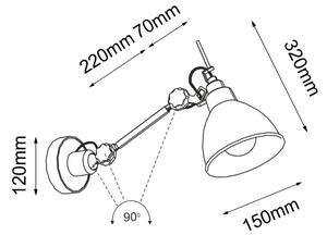 Shilo 4481 - Lampada da muro DAISEN 1xE27/15W/230V nera