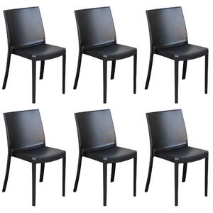 PERLA - set di 6 sedie in polipropilene impilabile da esterno e interno