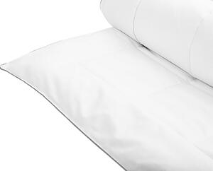 Piumino in cotone Japara bianco misura singola 155 x 220 cm trapuntato biancheria da letto camera da letto Beliani