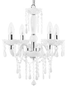 Lampadario Bianco con Cristalli 4 Luci Glam illuminazione moderna Beliani