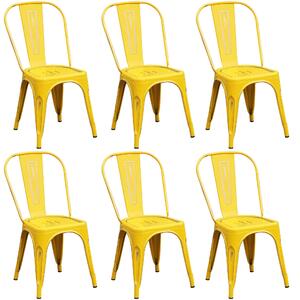 AGATHA - set di 6 sedie in metallo giallo antico