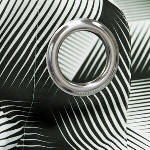 Tenda su anelli 140x250 cm bianco+nero, cubi 3D