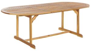 Tavolo da pranzo per esterni in legno di acacia leggero a 8 posti allungabile dal design rustico Beliani