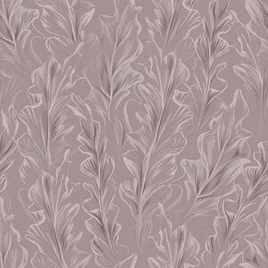 Carta da parati Onde fluenti di foglie in una palette di colori rosa antico e beige, Parati fiori e piante classici, a00495 : Uwalls.it