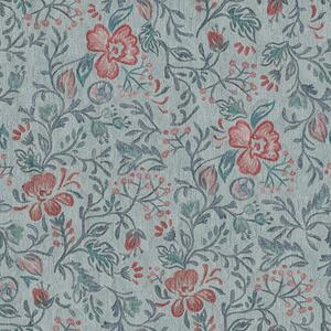 Carta da parati Fiori pastello su sfondo grigio-blu, Parati fiori e piante classici, a00499 : Uwalls.it