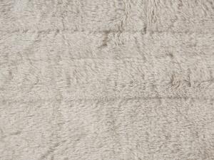 Coperta plaid in tessuto di poliestere beige 150 x 200 cm Plaid moderno e minimalista soffice Beliani