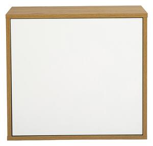 Mobile da parete finitura bianca e legno chiaro quercia L55 cm FLEXO